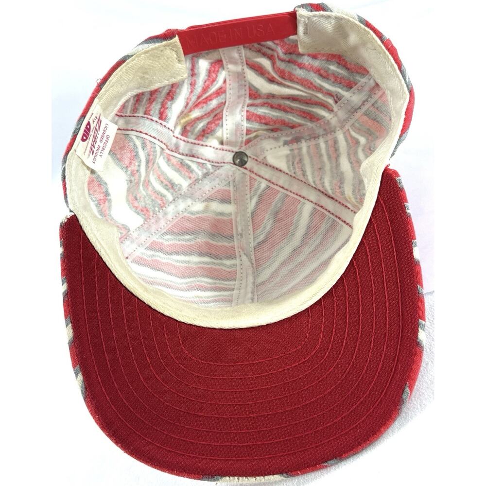 Vintage 1990s UNLV Rebels Zubaz Snapback Hat AJD Made USA NCAA Cap Red Gray - Picture 10 of 13